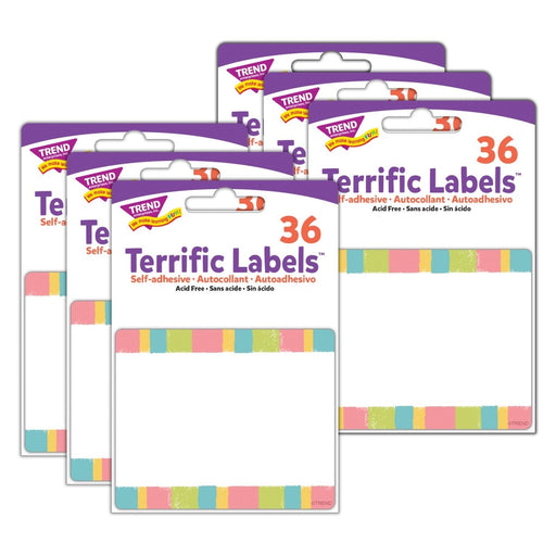 Cheerful Stripes Terrific Labels™, 36 Per Pack, 6 Packs - Kidsplace.store