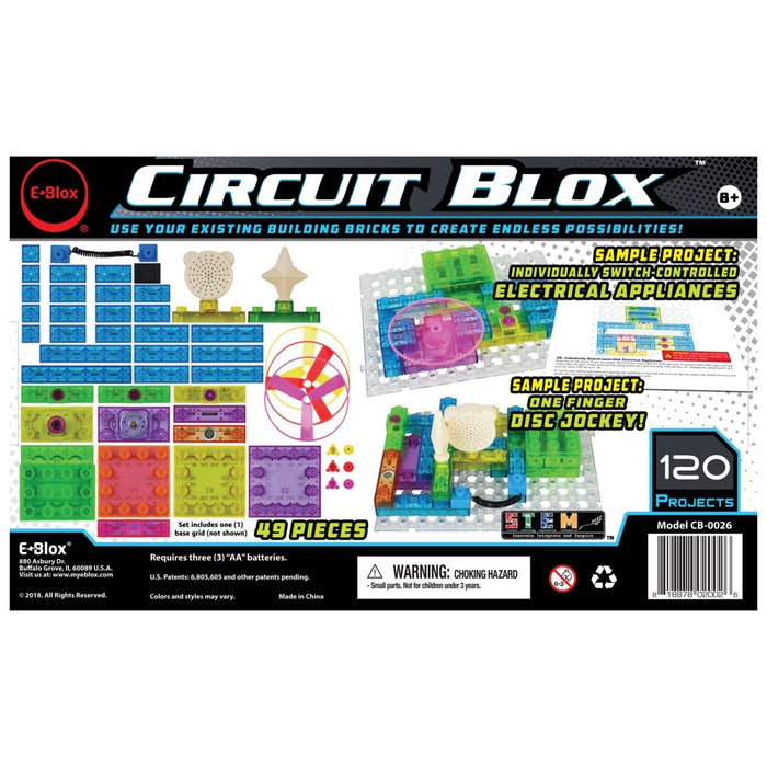 Circuit Blox 120, Circuit Board Building Blocks, 49 Pieces - Kidsplace.store