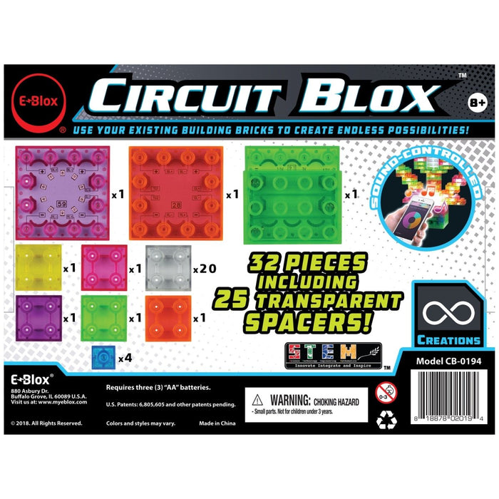 Circuit Blox Lights Starter, Circuit Board Building Blocks, 32 Pieces - Kidsplace.store