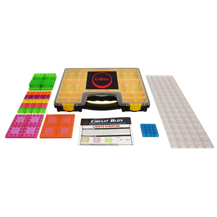 Circuit Blox Lights Starter, Circuit Board Building Blocks Classroom Set, 128 Pieces - Kidsplace.store