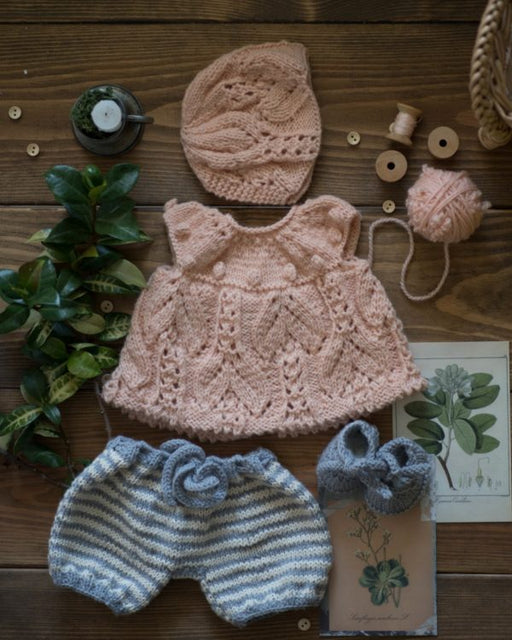 Clothes for 15" Dolls, Knitted Outfit Dress & Headband - Kidsplace.store