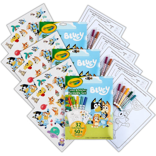 Color & Sticker Activity Set, Bluey, 3 Sets - Kidsplace.store