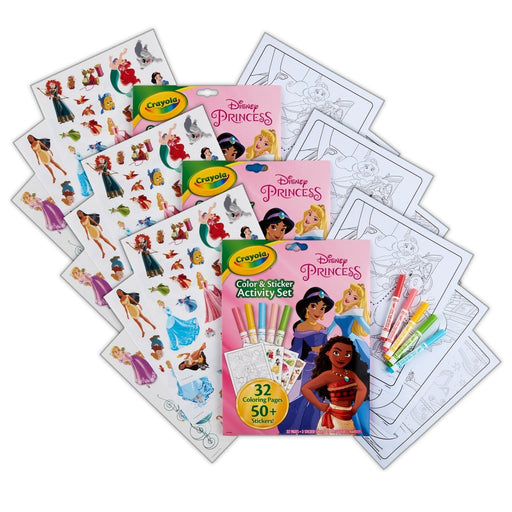 Color & Sticker Activity Set, Princess, 3 Sets - Kidsplace.store