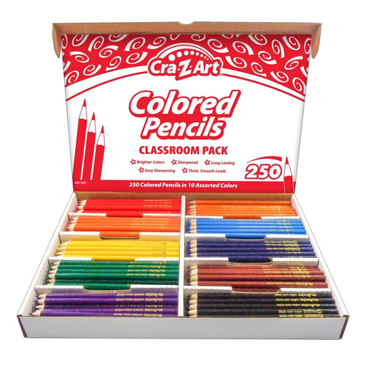 Colored Pencil Classroom Pack, 10 Colors, Box of 250 - Kidsplace.store