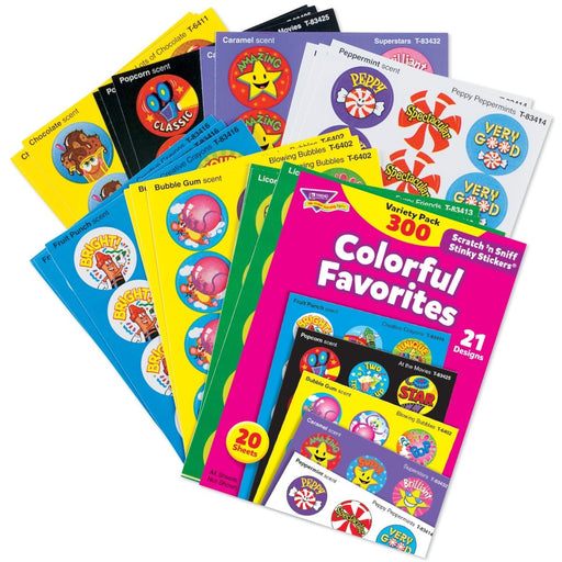 Colorful Favorites Stinky Stickers® Variety Pack, 300 Per Pack, 3 Packs - Kidsplace.store
