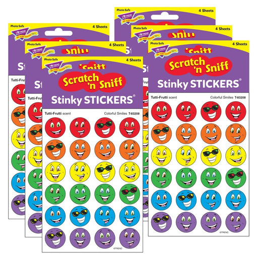 Colorful Smiles/Tutti-Frutti Stinky Stickers®, 96 Per Pack, 6 Packs - Kidsplace.store