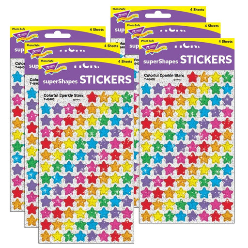 Colorful Sparkle Stars superShapes Stickers, 400 Per Pack, 6 Packs - Kidsplace.store