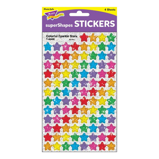 Colorful Sparkle Stars superShapes Stickers, 400 Per Pack, 6 Packs - Kidsplace.store