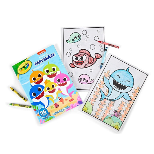 Coloring Book, Baby Shark, 96 Pages, Pack of 8 - Kidsplace.store