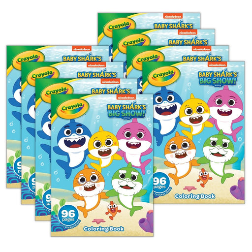 Coloring Book, Baby Shark, 96 Pages, Pack of 8 - Kidsplace.store