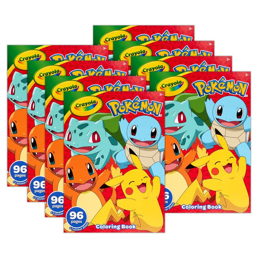 Coloring Book, Pokemon, 96 Pages, Pack of 8 - Kidsplace.store