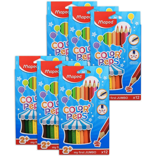 Color'Peps My First Jumbo Triangular Colored Pencils, 12 Per Pack, 6 Packs - Kidsplace.store