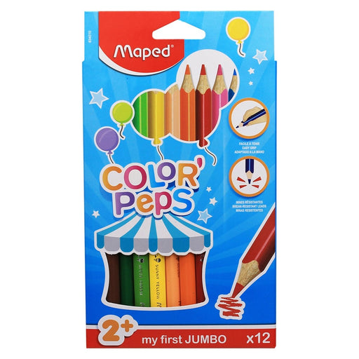 Color'Peps My First Jumbo Triangular Colored Pencils, 12 Per Pack, 6 Packs - Kidsplace.store