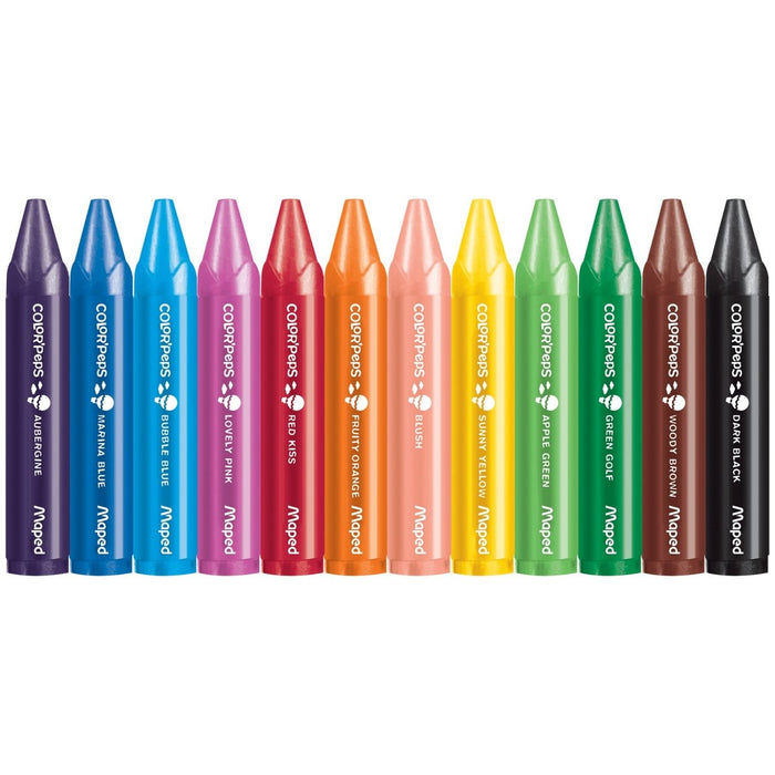 Color'Peps My First Jumbo Triangular Wax Crayons, 12 Per Pack, 6 Packs - Kidsplace.store