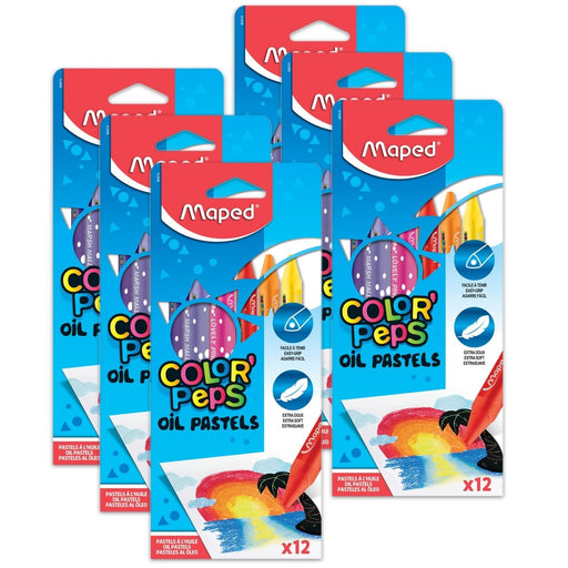 Color'Peps Triangular Oil Pastels, 12 Per Pack, 6 Packs - Kidsplace.store