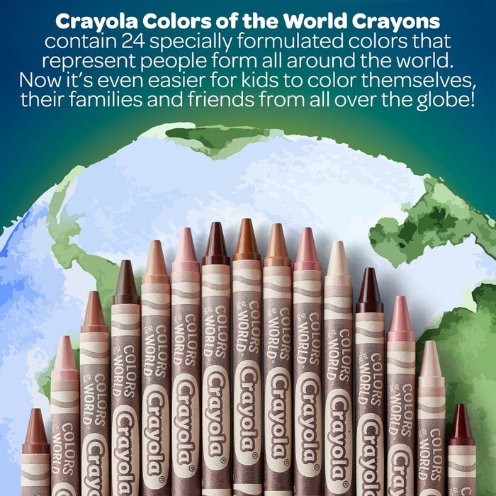 Colors of the World Crayons, 24 Per Pack, 12 Packs - Kidsplace.store