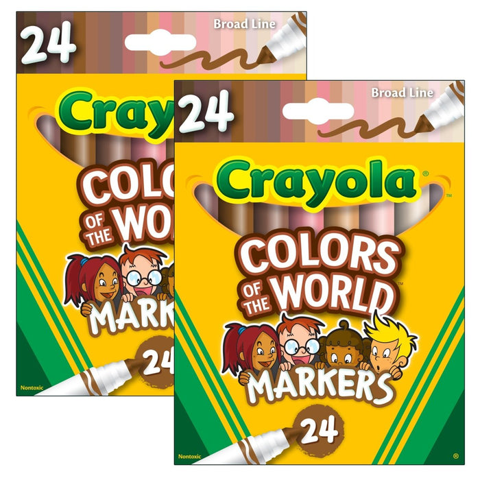 Colors of the World Markers, 24 Per Pack, 2 Packs - Kidsplace.store