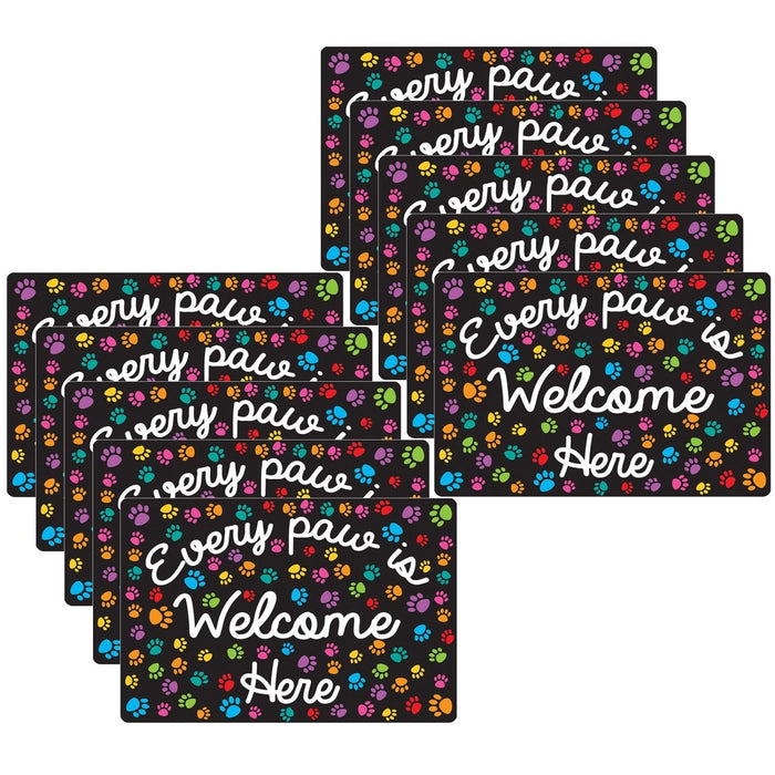 Computer Mouse Pad, 8" x 10", Every Paw is Welcome Here, Pack of 10 - Kidsplace.store