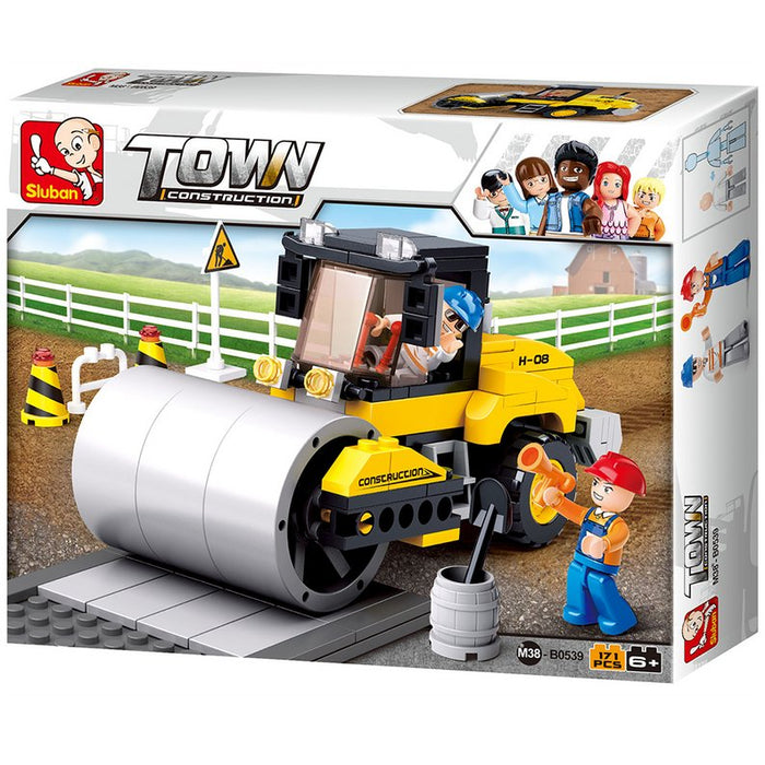 Construction Single Steel - Wheeled Street Roller Building Brick Kit (171 Pcs) - Kidsplace.store