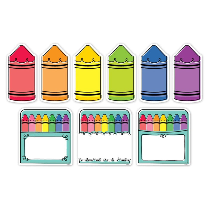 Core Decor Doodle Crayons 6" Designer Cut-Outs, 54 Per Pack, 3 Packs - Kidsplace.store