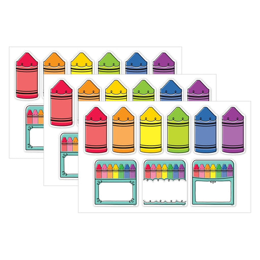 Core Decor Doodle Crayons 6" Designer Cut-Outs, 54 Per Pack, 3 Packs - Kidsplace.store