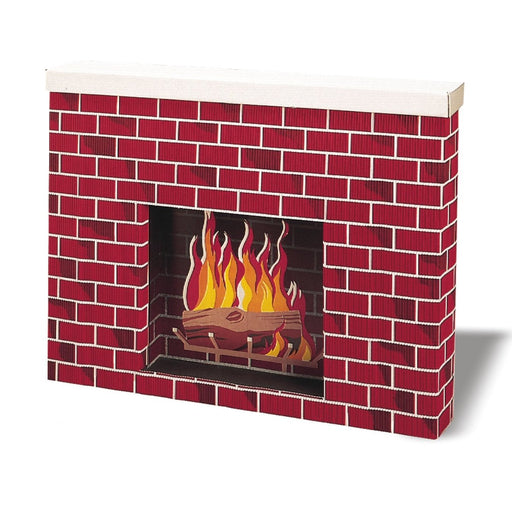 Corrugated Fireplace, Tu-Tone™ Brick, 30"H x 38"W x 7"D, 1 Fireplace - Kidsplace.store