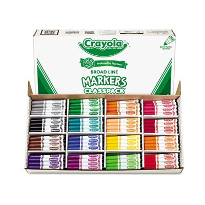 Crayola 588201 Non-Washable Classpack Markers Broad Point 16 Assorted - Kidsplace.store