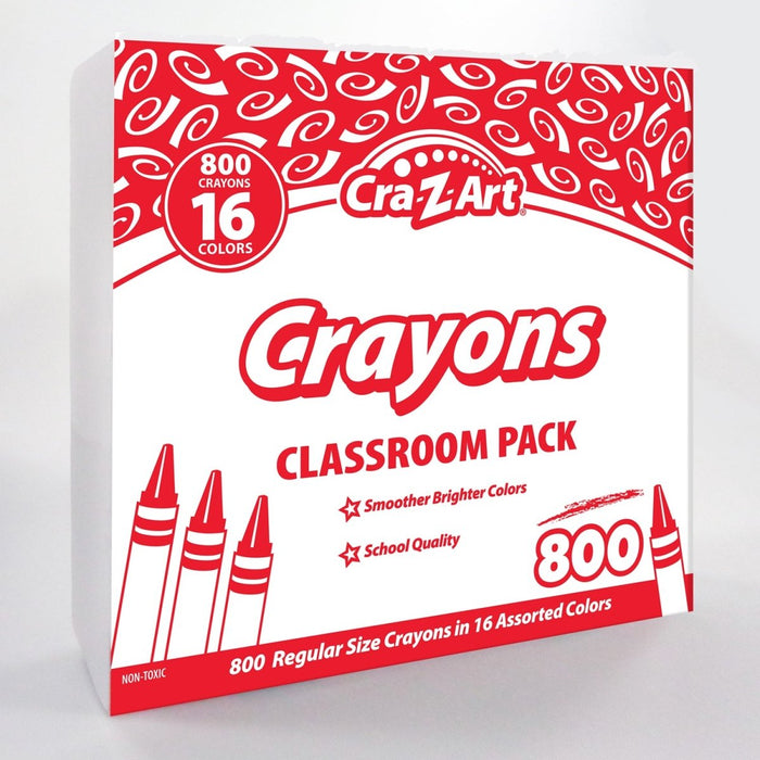 Crayon Classroom Pack, 16 Color, Box of 800 - Kidsplace.store