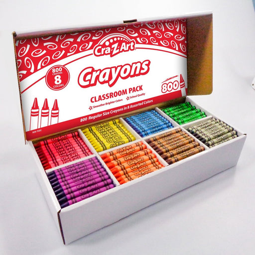 Crayon Classroom Pack, 8 Color, Box of 800 - Kidsplace.store