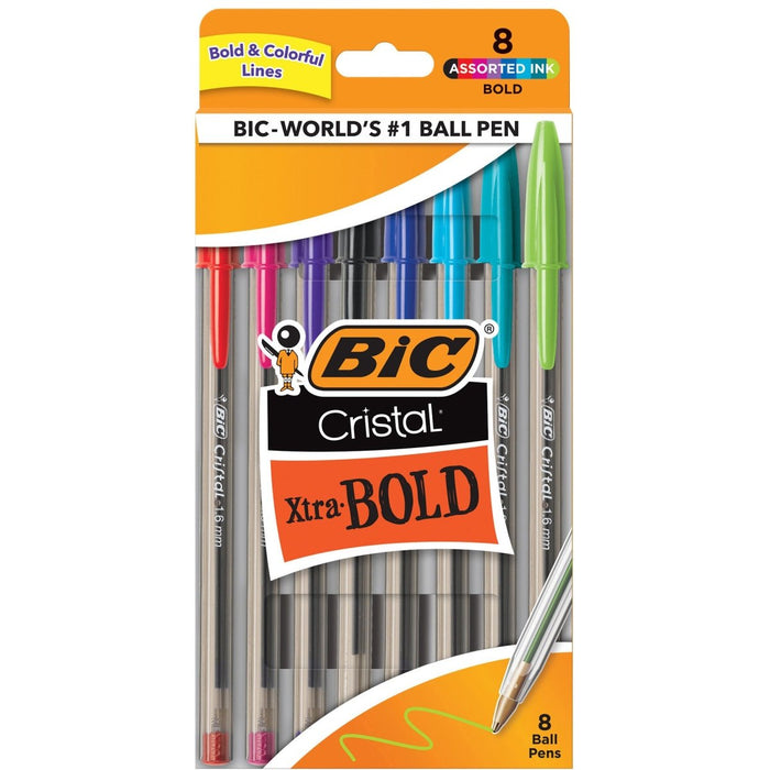 Cristal Xtra Bold Fashion Bold Point (1.6mm) 8 Per Pack, 6 Packs - Kidsplace.store