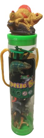 Crocodile Figurines in Clear Tube with Reptile Head Topper - Kidsplace.store