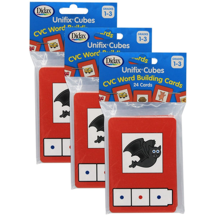 CVC Word Building Cards, 24 Cards Per Pack, 3 Packs - Kidsplace.store