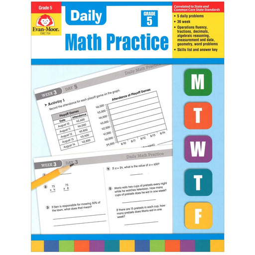Daily Common Core Math Practice, Grade 5 - Kidsplace.store
