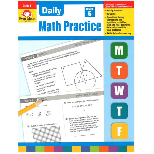 Daily Common Core Math Practice, Grade 6 - Kidsplace.store