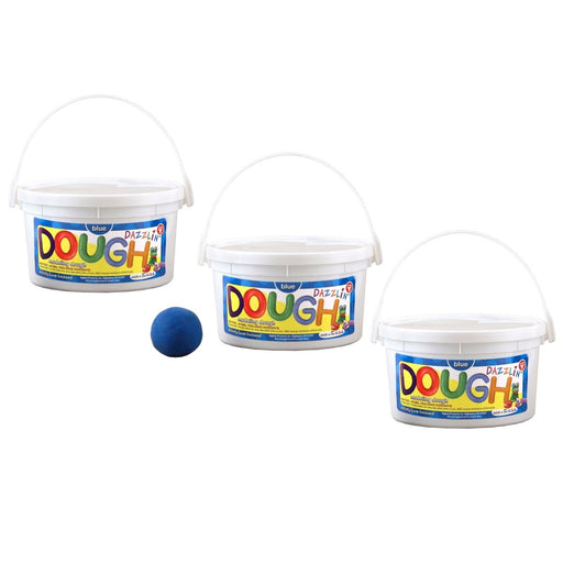 Dazzlin' Dough, Blue, 3 lb. Tub, Pack of 3 - Kidsplace.store