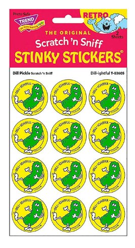 Dill - ightful/Dill Pickle Scented Stickers, 24 Per Pack, 6 Packs - Kidsplace.store