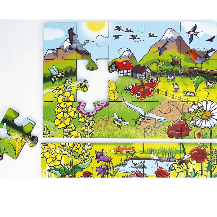 Discover The Flower Meadow Floor Puzzle - Kidsplace.store