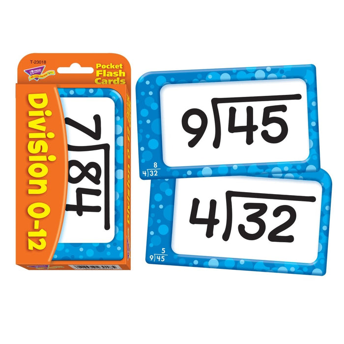 Division 0-12 Pocket Flash Cards, 6 Packs - Kidsplace.store