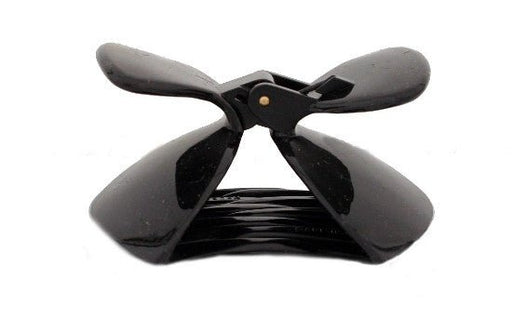 Double Bowtie Cover Hair Claw Black - Kidsplace.store