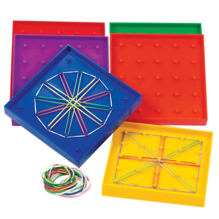 Double-Sided Rainbow Geoboards, Set of 6 - Kidsplace.store