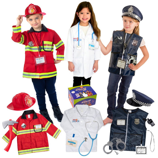 Dress Up / Drama Play Hero Trunk Set, Fireman-Police-Doctor - Kidsplace.store