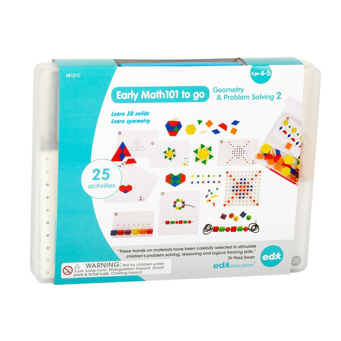 Early Math101 to go - Ages 4-5 - Geometry & Problem Solving - In Home Learning Kit for Kids - Homeschool Math Resources with 25+ Guided Activities - Kidsplace.store