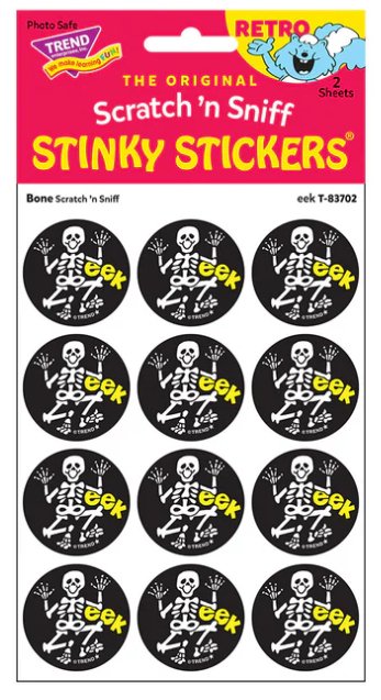 eek/Bone Scent Retro Scratch 'n Sniff Stinky Stickers®, 24 Per Pack, 6 Packs - Kidsplace.store