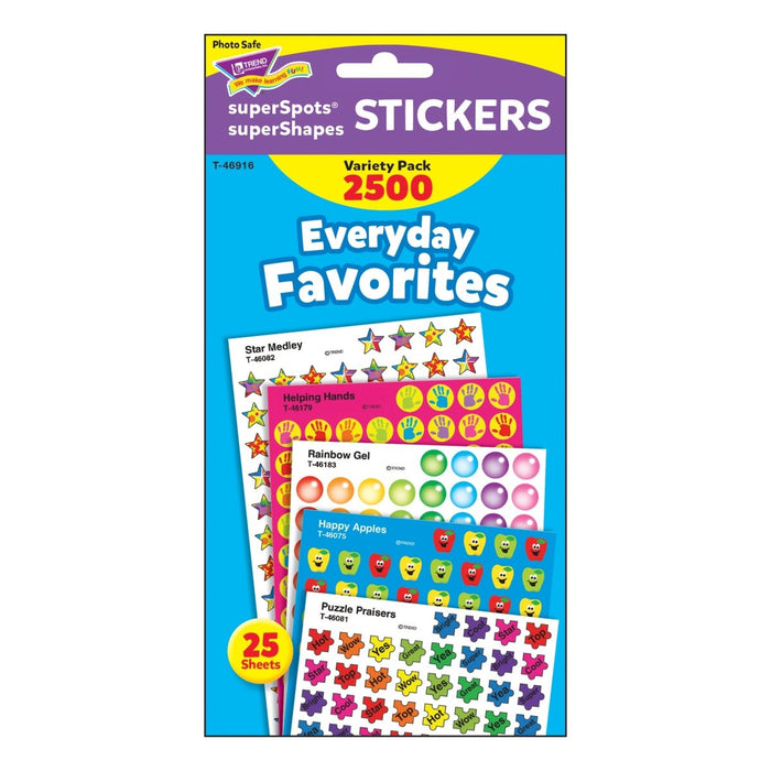 Everyday Favorites superSpots®/superShapes Variety Pack, 2500 Per Pack, 3 Packs - Kidsplace.store