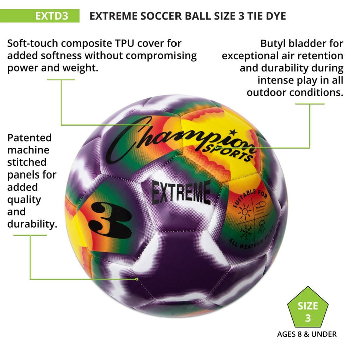 Extreme Tiedye Soccerball, Size 3 - Kidsplace.store