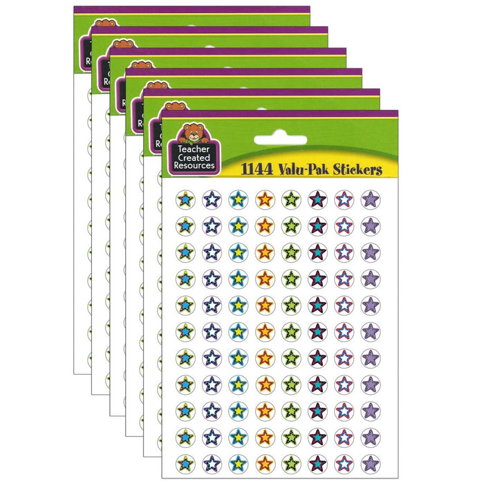 Fancy Stars 2 Mini Stickers Valu - Pak, 1144 Per Pack, 6 Packs - Kidsplace.store