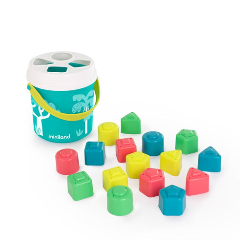 Feel to Learn: Shape Sorting Bucket, Turquoise - Kidsplace.store