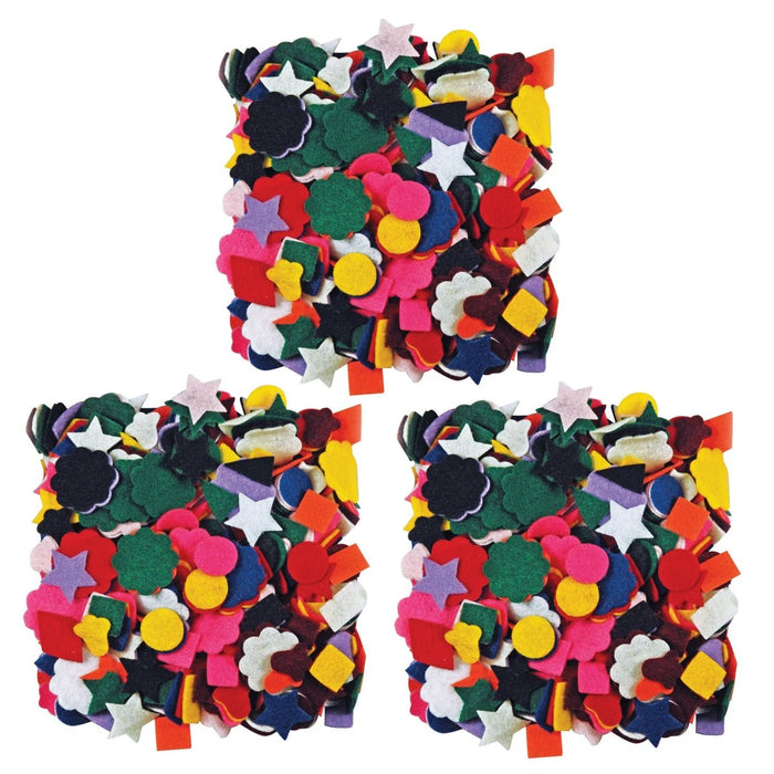 Felt Shapes, 500 Per Pack, 3 Packs - Kidsplace.store