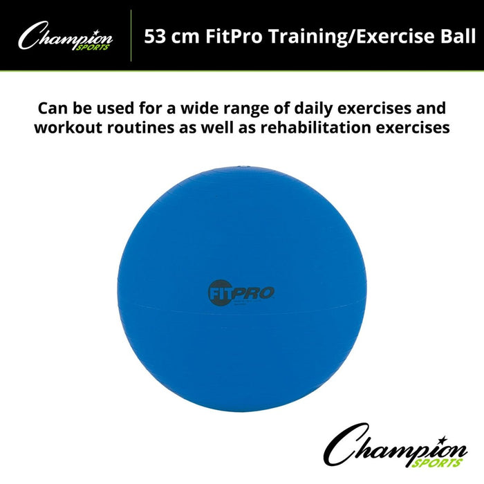 FitPro Training & Exercise Ball, 53cm, Blue - Kidsplace.store