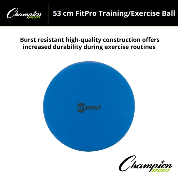 FitPro Training & Exercise Ball, 53cm, Blue - Kidsplace.store